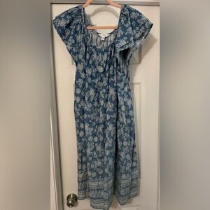 Time and Tru Blue Floral Midi Dress